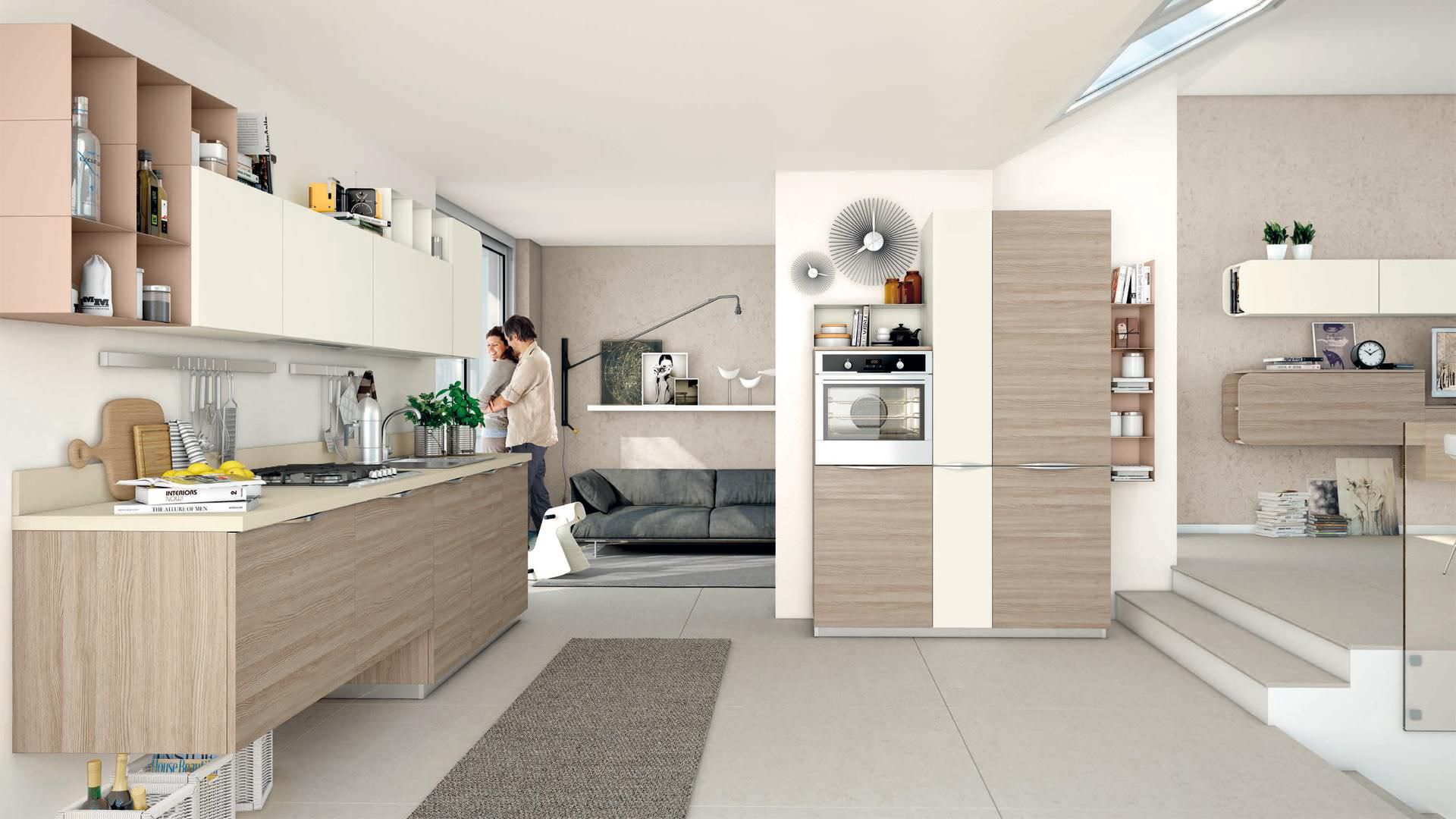 Cucina moderna / impiallacciata in legno - IMMAGINA - CUCINE LUBE ... Cucina moderna / impiallacciata in legno - IMMAGINA - CUCINE LUBE ...
