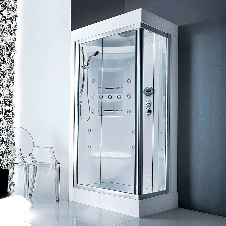 Cabina idromassaggio ad angolo acquazzurra 80/100 gruppo treesse Vasca cabinata idromassaggio