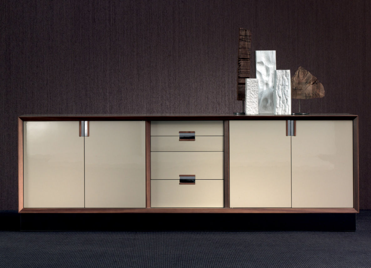Credenza moderna / in legno laccato / bianca / beige sestante ... Madia moderna bianca