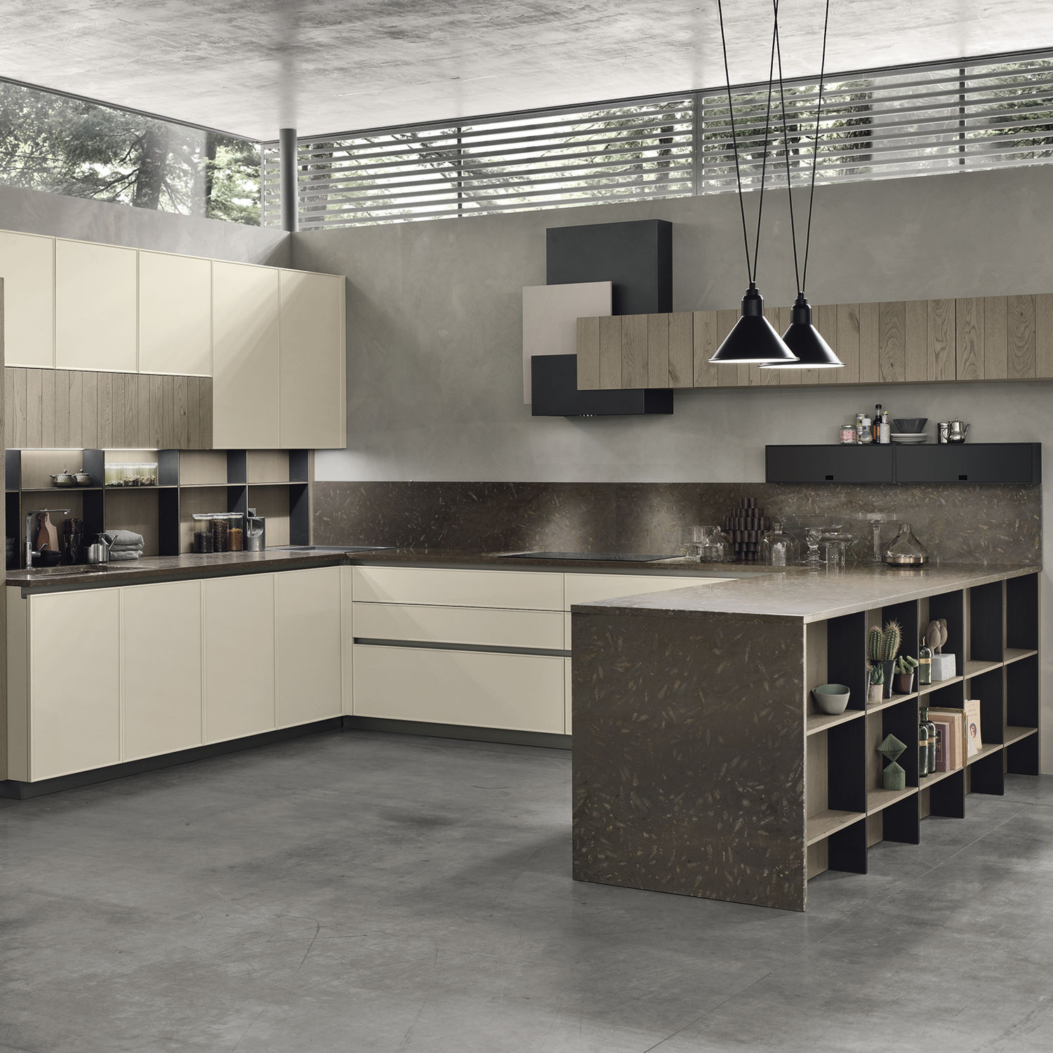 Cucina Moderna Frame Stosa Cucine In Rovere In Laminato Con Isola