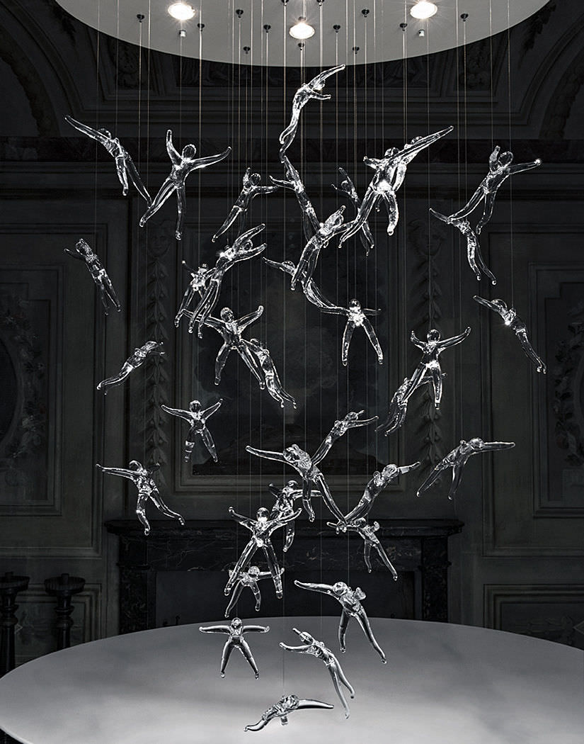 Lampadario moderno / in cristallo / led angel falls by nigel ... Lampadari led moderni