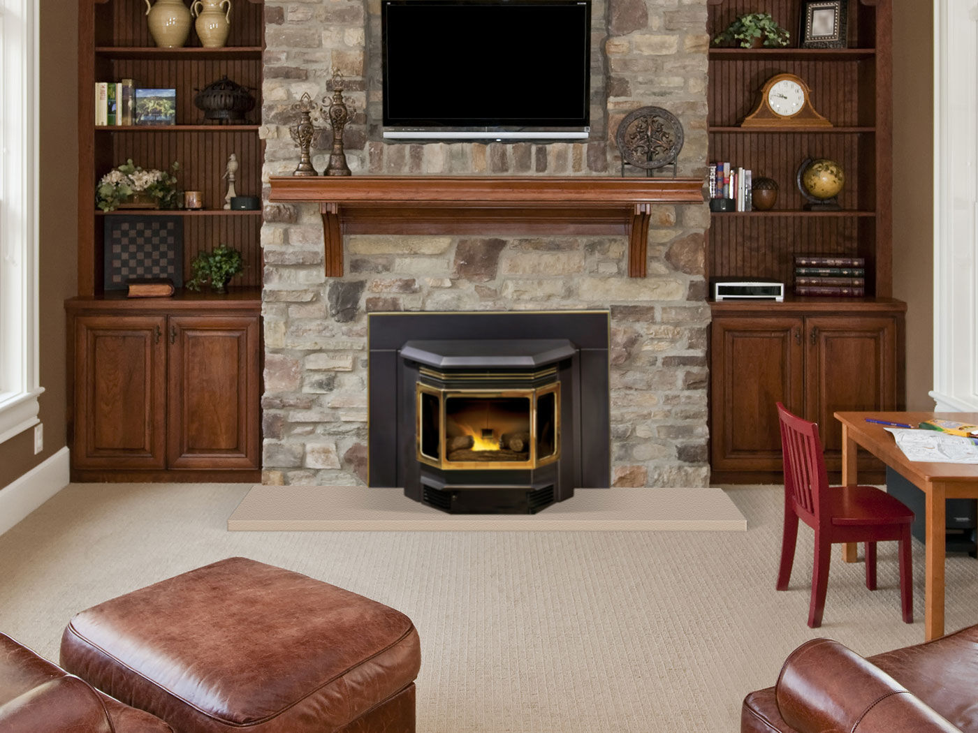 Inserto per camini a pellet / a 3 facciate classic bay quadra fire
