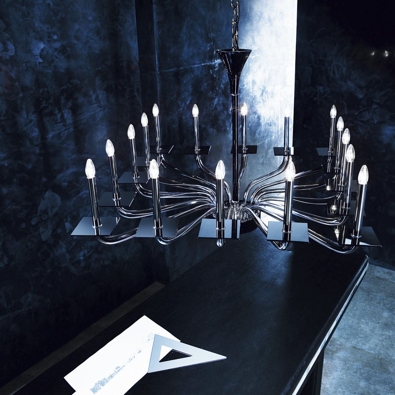 NovitÃ: lampadario moderno by de majo illuminazione de majo ... Lampadari fogla oro moderno