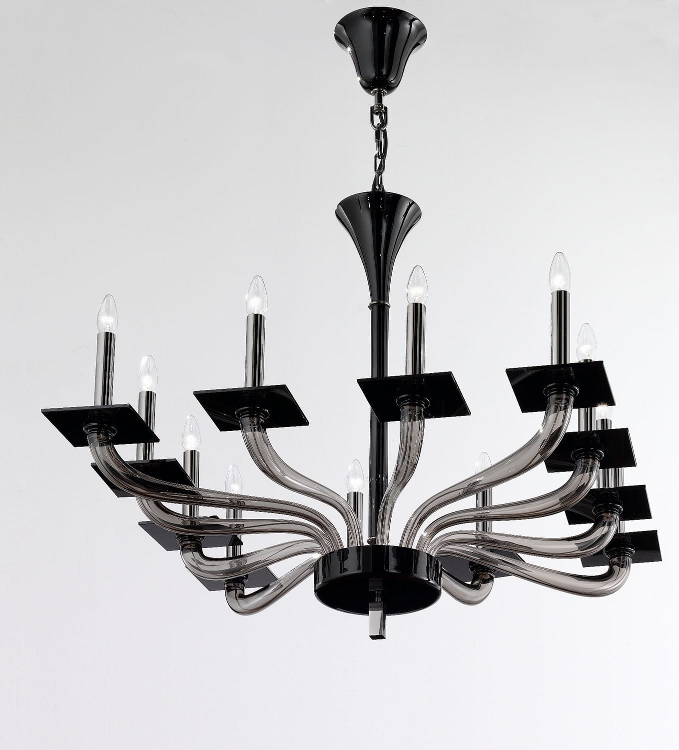 Lampadario moderno / in vetro di murano / in metallo cromato ... Lampadario murano moderno