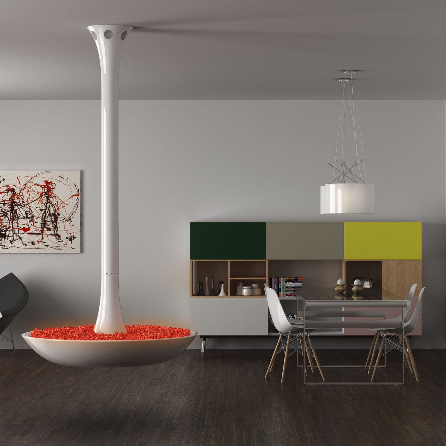 Camino elettrico / design originale / con focolare aperto ... Camino Marmo creativo