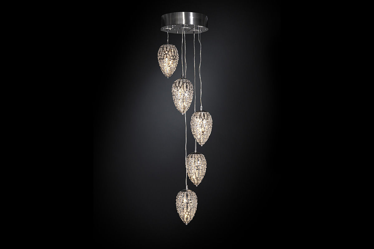 Lampadario design originale / in cristallo / in acciaio ...