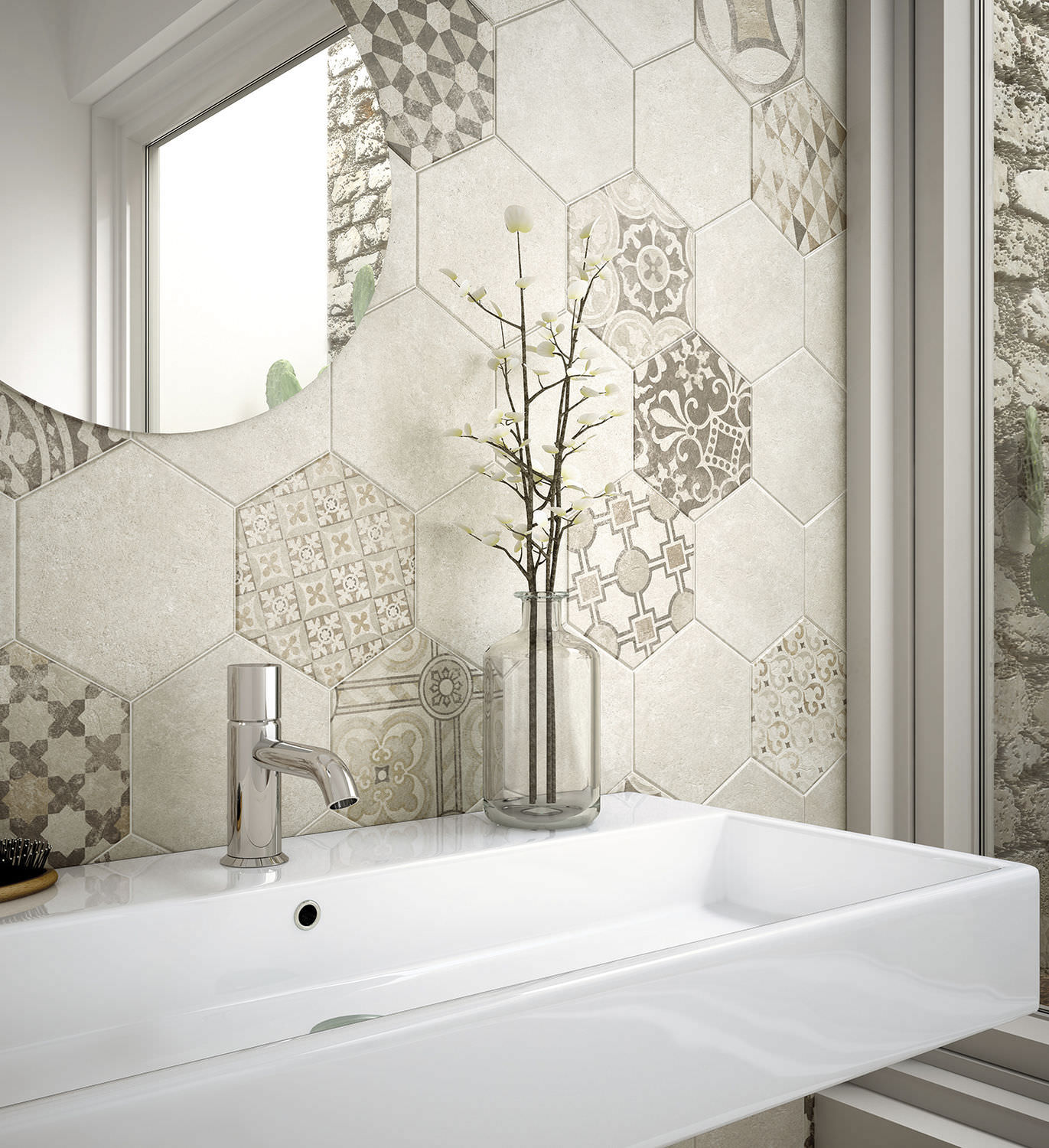 Piastrella per pavimento / in ceramica / opaca / nera hexatile ... Pavimento decorazione Ceramica
