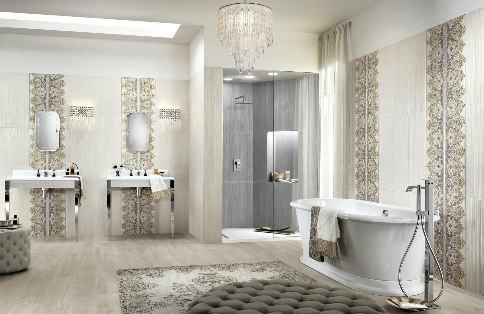 piastrella da bagno da parete in ceramica a righe wallpaper ragno