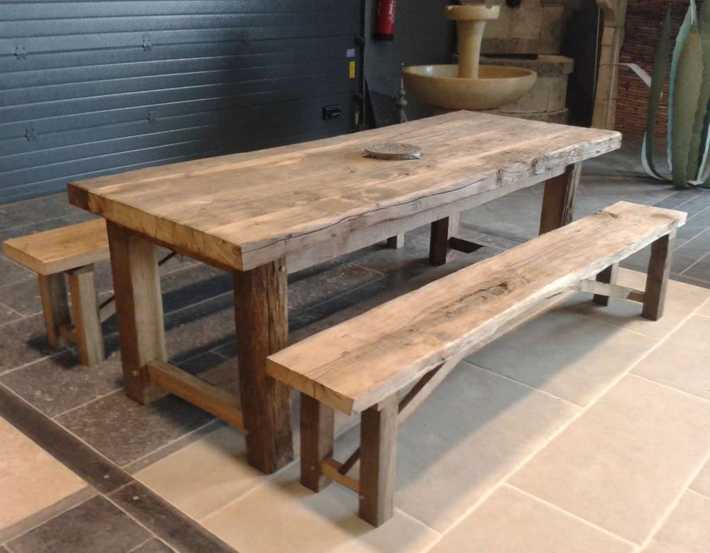 Set tavolo e panca moderno / in legno / per esterni / da giardino ...
