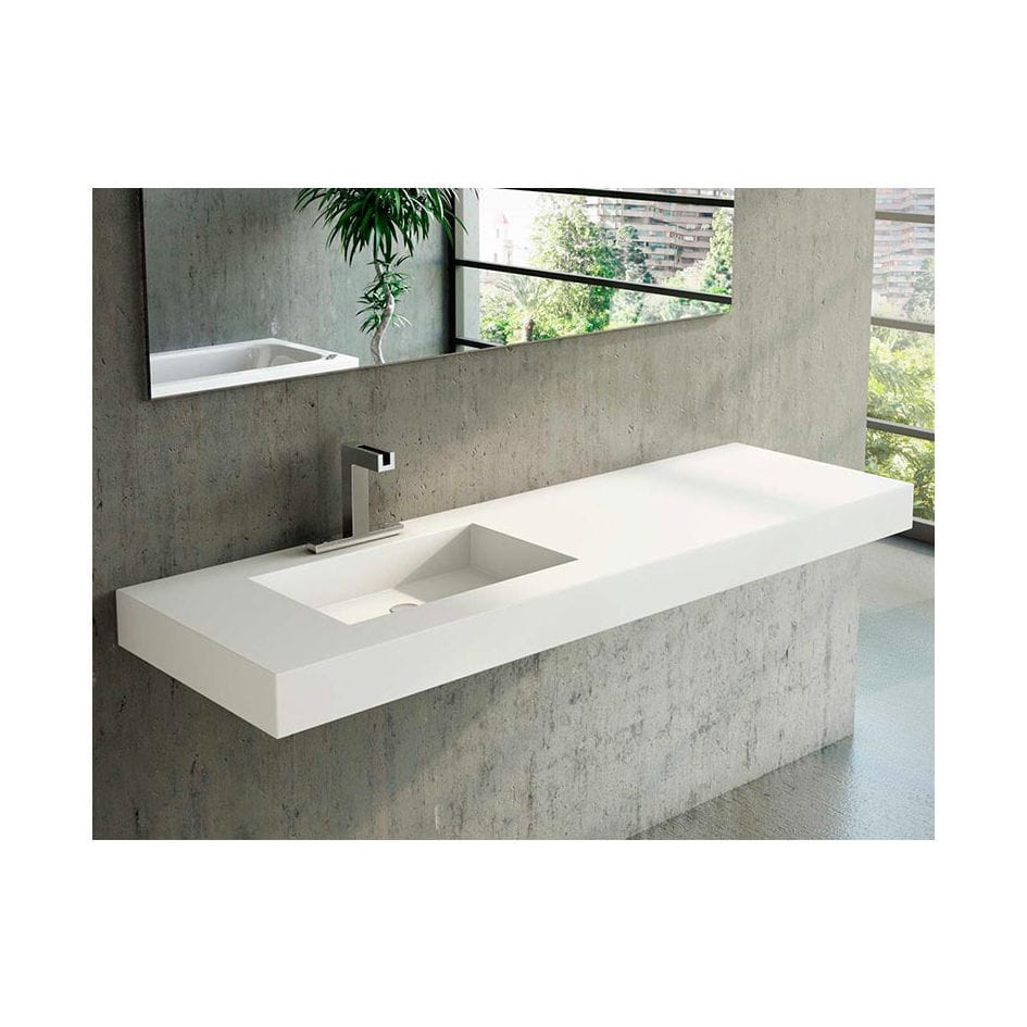 Lavabo Sospeso SQUARE Riluxa Rettangolare In Corian Moderno