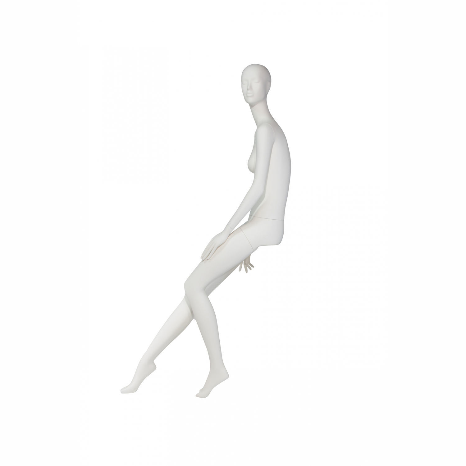 Manichino Donna STU13 Cofrad Mannequins Astratto Seduto Bianco