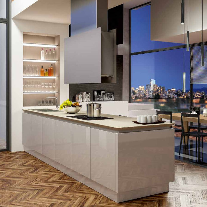 Cucina moderna / in laminato / con isola / laccata - B50 - BERLONI Cucina moderna / in laminato / con isola / laccata - B50 - BERLONI