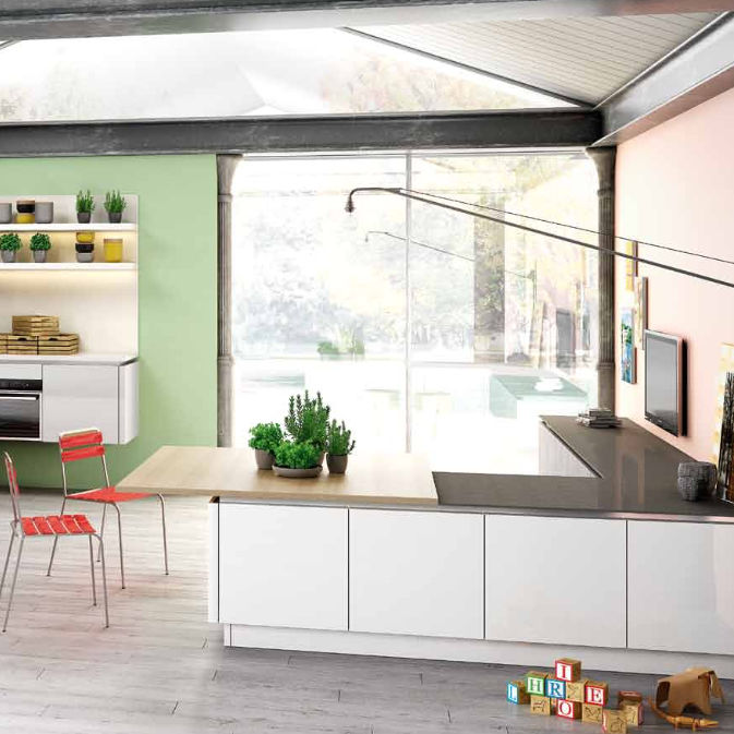 Cucina moderna / in laminato / a L / laccata - B50 - BERLONI Cucina moderna / in laminato / a L / laccata - B50 - BERLONI