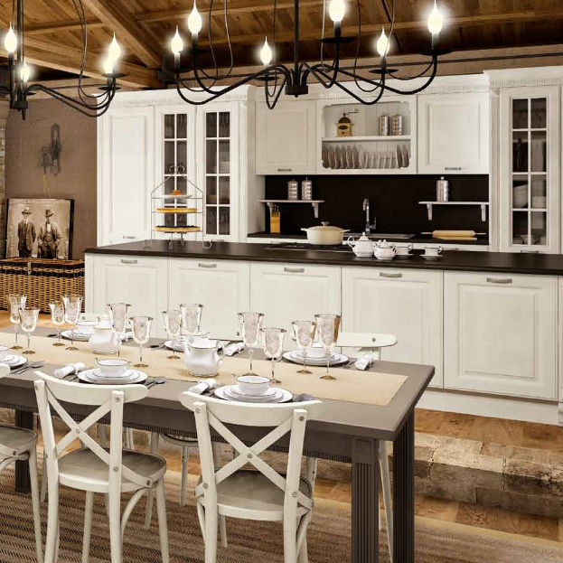Cucina classica / in legno / con isola / laccata - ATHENA - BERLONI Cucina classica / in legno / con isola / laccata - ATHENA - BERLONI