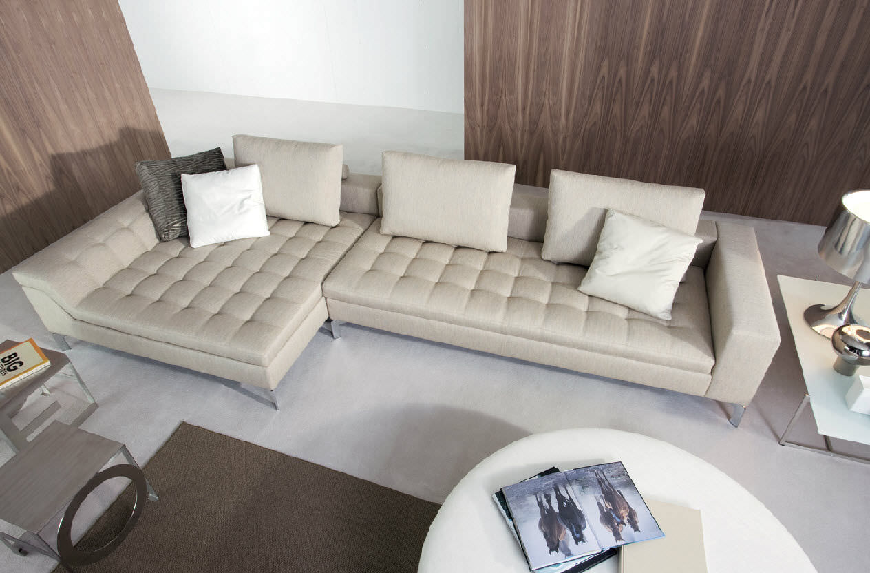 Divano modulare CINE CasaDesùs moderno beige in tessuto