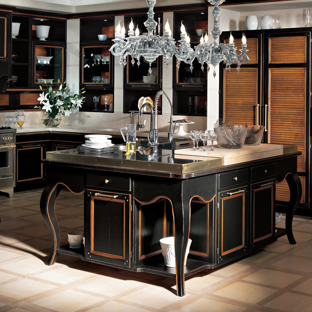Cucina classica / in legno massiccio / con isola - LIVING - L\'OTTOCENTO Cucina classica / in legno massiccio / con isola - LIVING - L\'OTTOCENTO