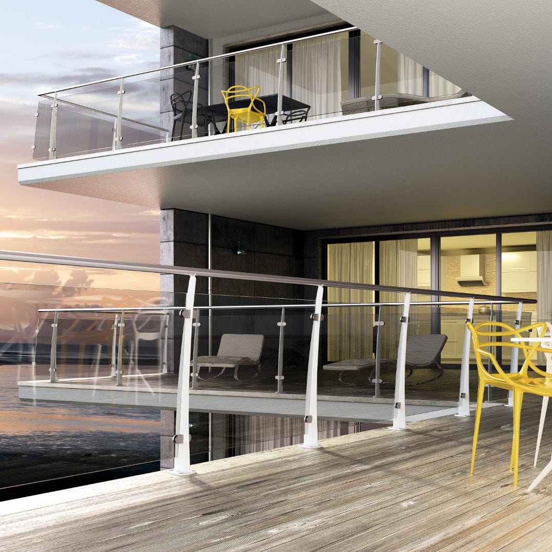 Ringhiera in vetro / a pannelli / da esterno / per balcone rod200 rg mobirolo Vetri per ringhiere balconi