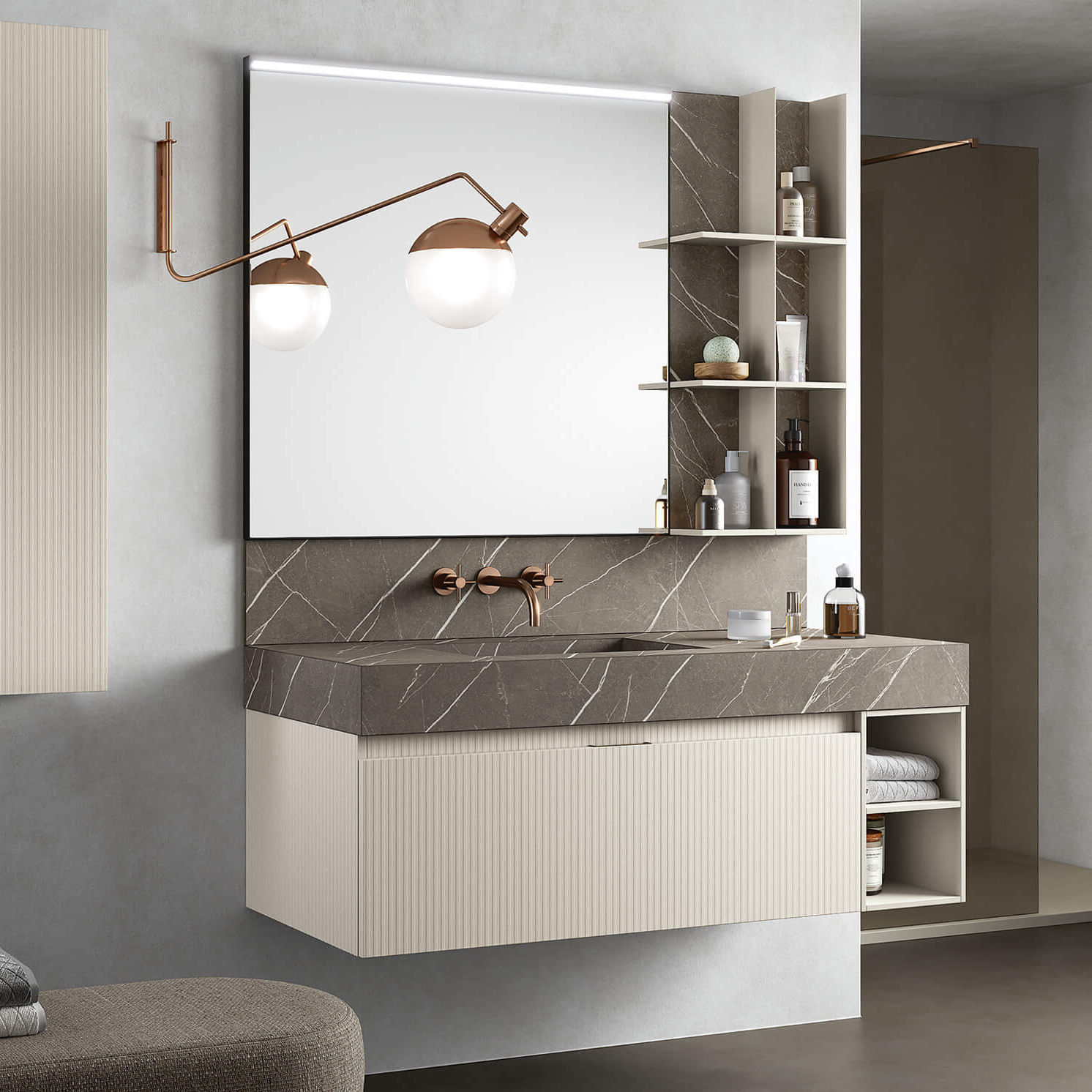 Mobile Lavabo Sospeso St Rab Arredobagno In Hpl Moderno