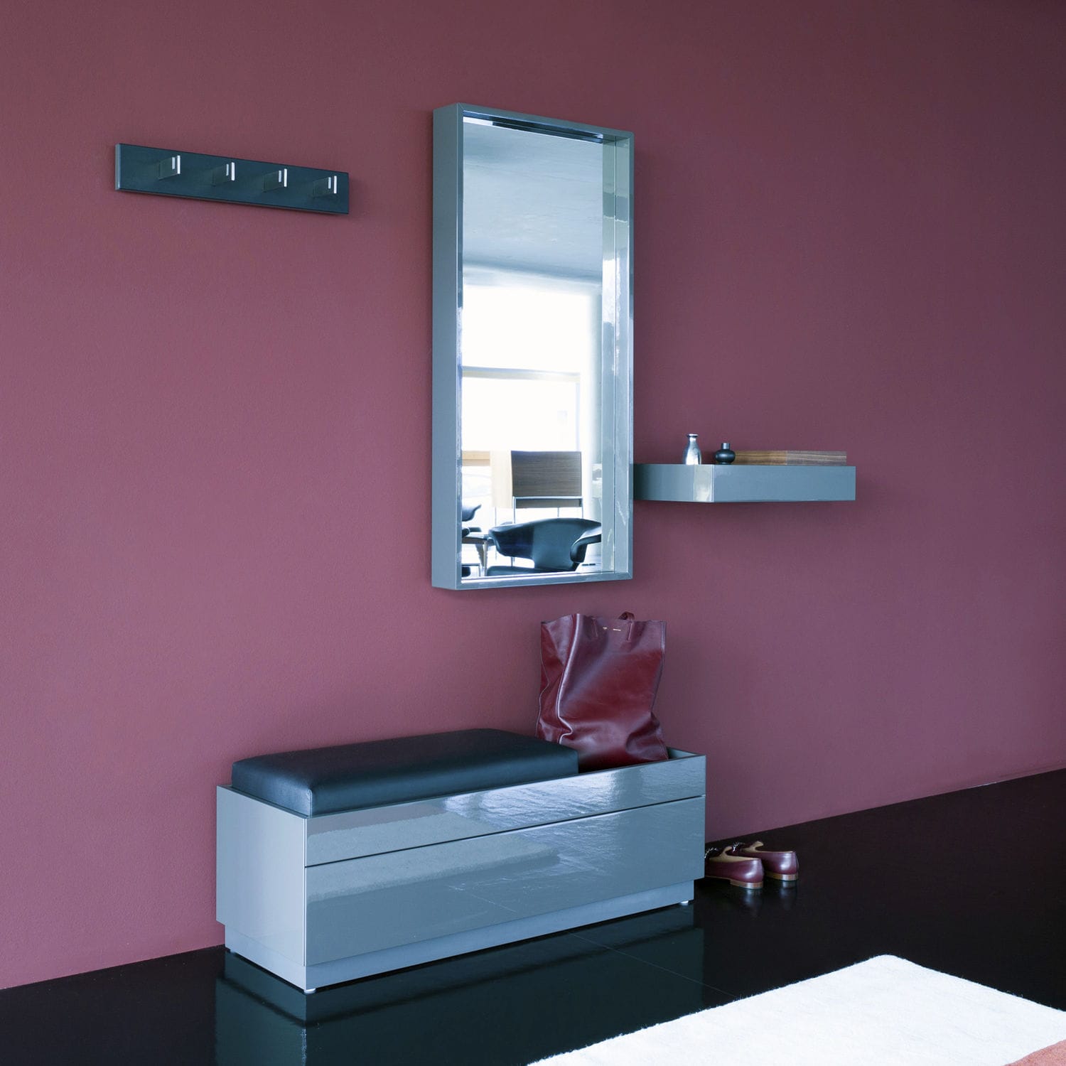 Mobile da ingresso moderno / a muro / in legno massiccio / con ...