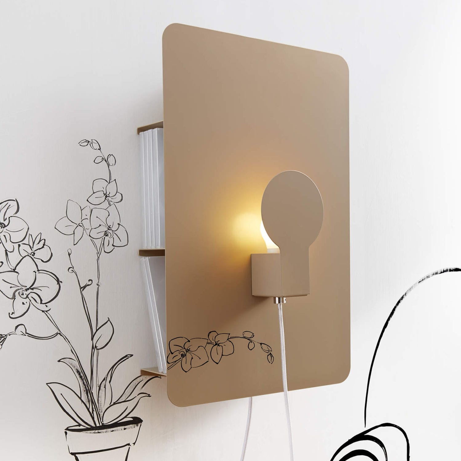 Applique design originale / in ferro / led sketch by enrico ...