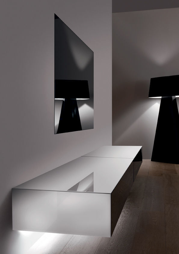 Supporto per tv da parete moderno zero.zero by gianluca ... Pareti moderno nero con led tv