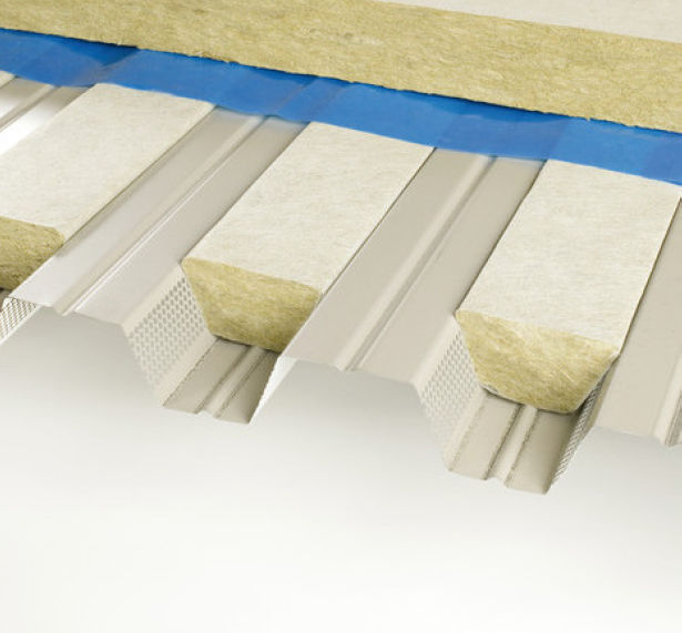Isolante termo acustico / in lana di roccia / per copertura ... Coperture per tetti piani