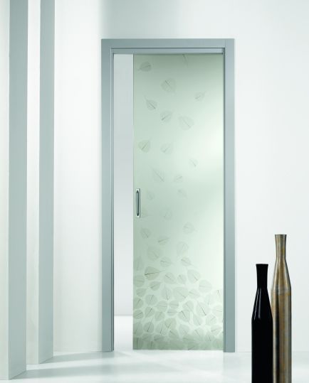 Porta scorrevole / in vetro / laminata evoluzione cristal ... Porta scorrevole interno vetro