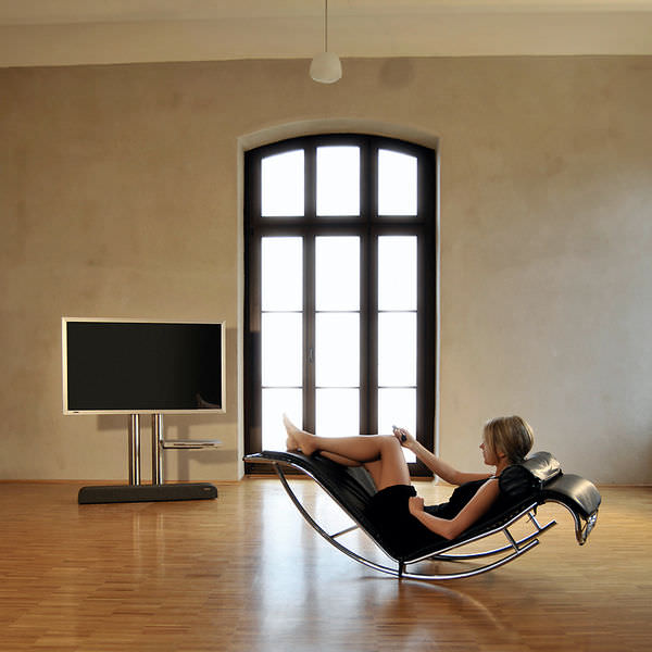 Supporto per tv da terra moderno / con rotelle nascoste / con ... Supporto tv design