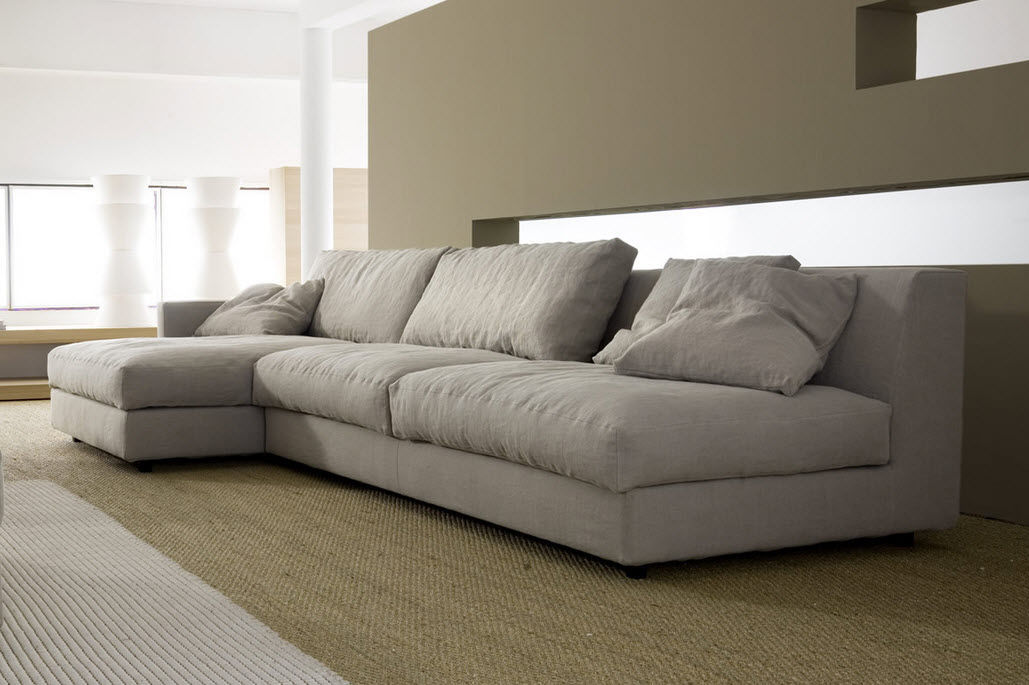 Divano moderno / in cotone / 3 posti / grigio simple by fl ferlea Divani 3 posti moderni