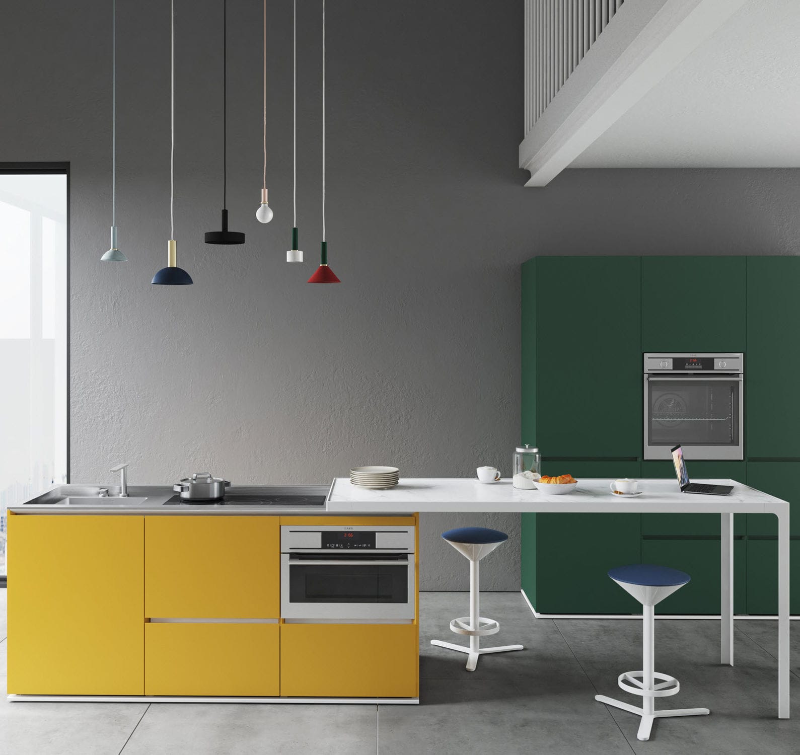Bancone da cucina / in legno laccato / in metallo / dritto - COMPACT ... Bancone da cucina / in legno laccato / in metallo / dritto - COMPACT ...