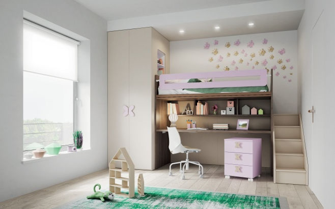 Letto singolo / a soppalco / moderno / in legno evo 28 ... Letti per bambini salvaspazio