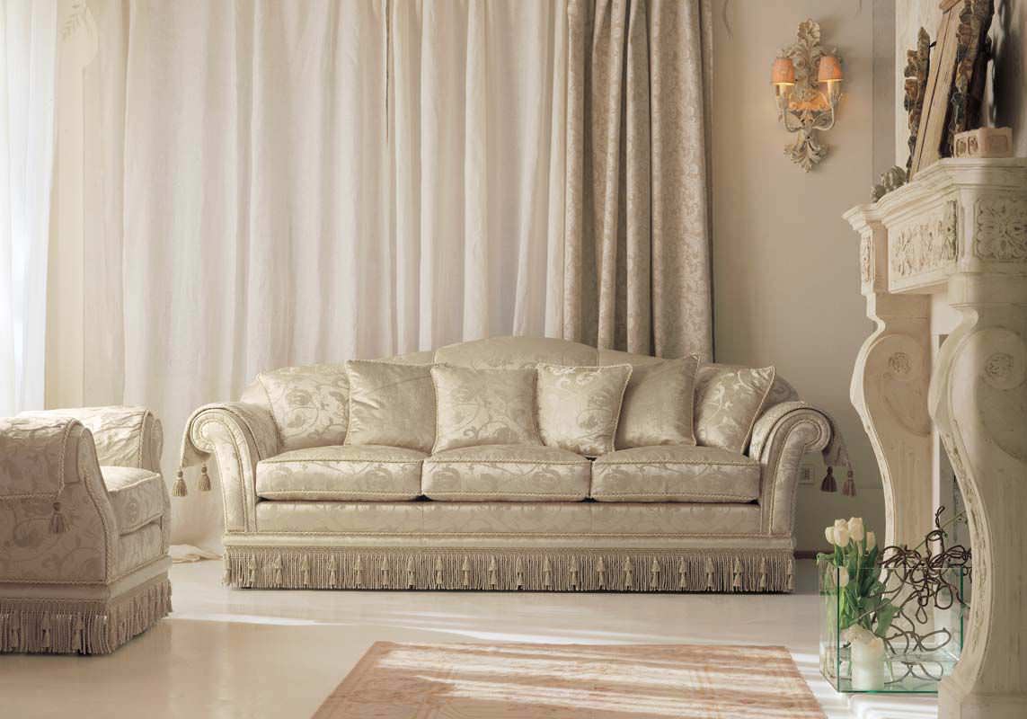 Divano dangolo / classico / in tessuto / 2 posti glicine pigoli Divani ad angolo stile classico