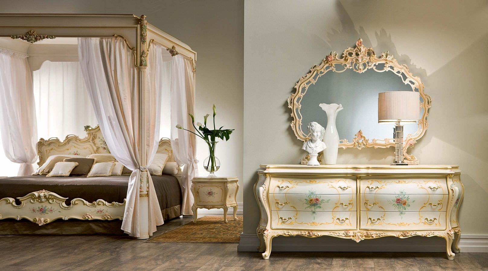Letto matrimoniale / a baldacchino / in stile / in tessuto ...