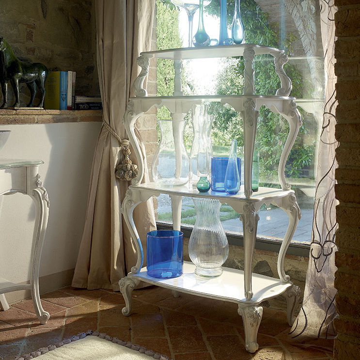 Scaffale in stile / in legno laccato / da bagno volpi Scaffale colonna per bagno