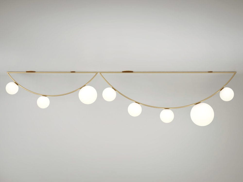 Plafoniere Ottone E Vetro : Plafoniera moderna in vetro ottone spazzolato led