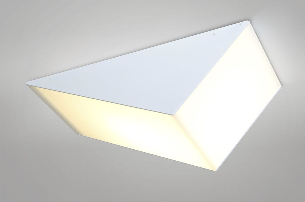 Plafoniera Gialla : Plafoniera moderna triangolare in metallo acrilico