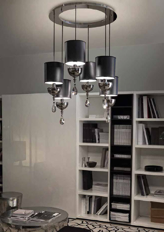 Lampadario in stile / in ottone / in tessuto classica : nuarà pl ...