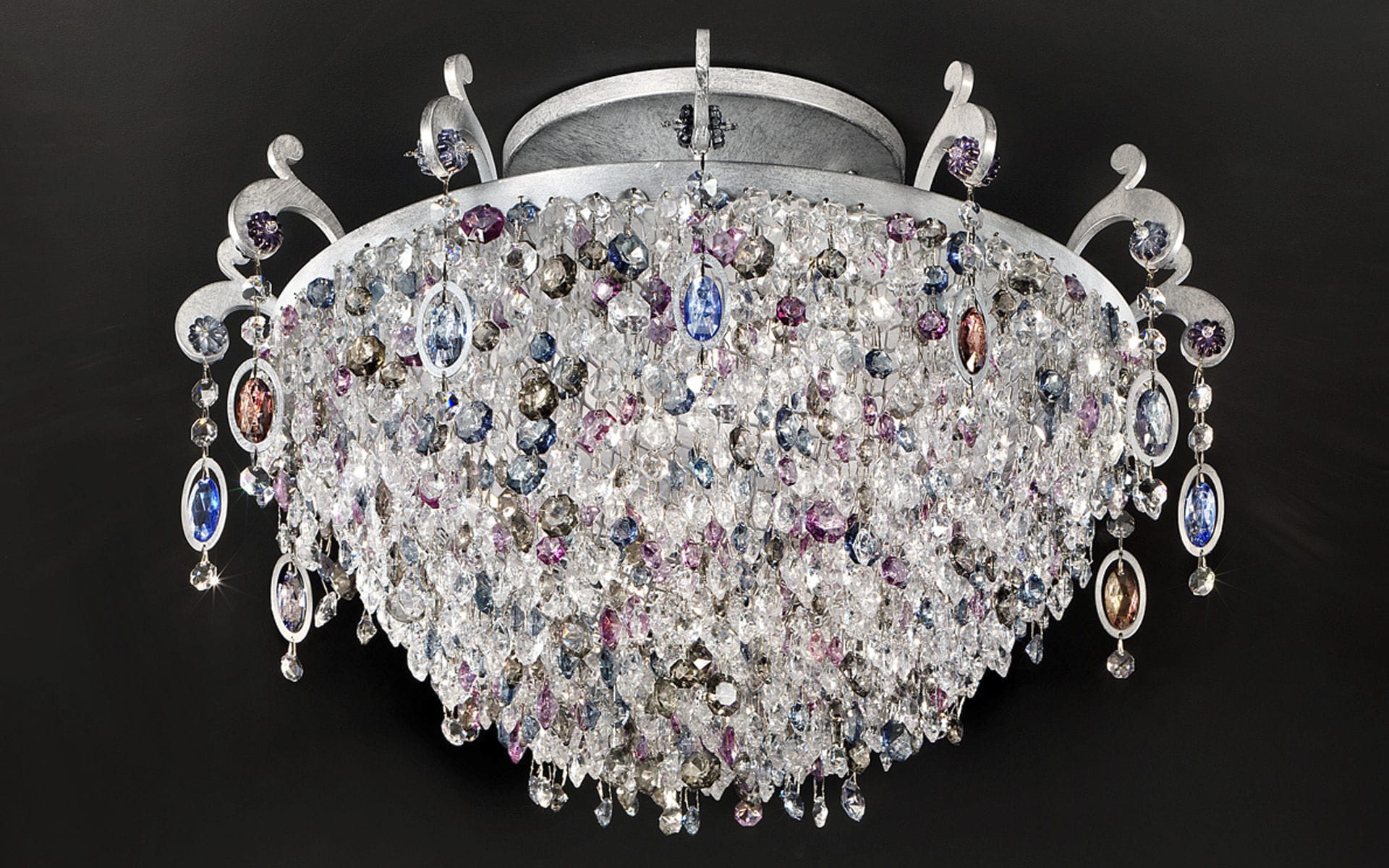 Plafoniere Tonde Da Interno : Plafoniera in stile tonda vetro metallo rosemery pl