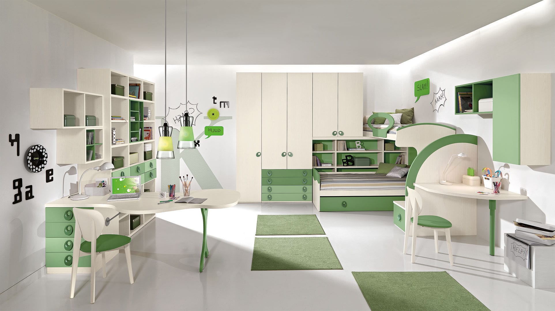 Cameretta verde per bambino / unisex cm03 giessegi Cameretta bimbo verde