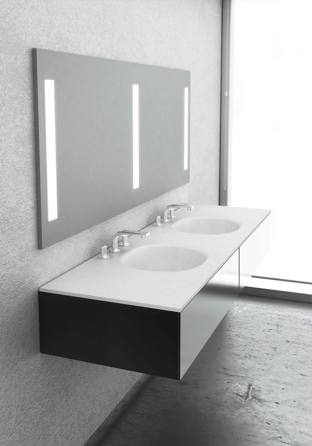 Lavabo da incasso / ovale / in solid surface / moderno flow 2s ... Lavello rotondo da incasso