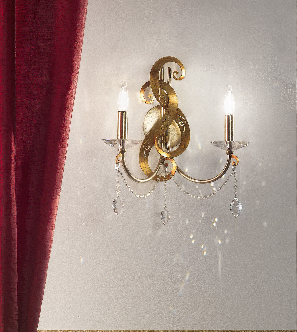Applique in stile / in ferro / alogena / a candelabro 1834/a2 ...