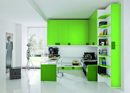 Cameretta verde per bambino / per bimbo 03 marka industria mobili Cameretta bimbo verde