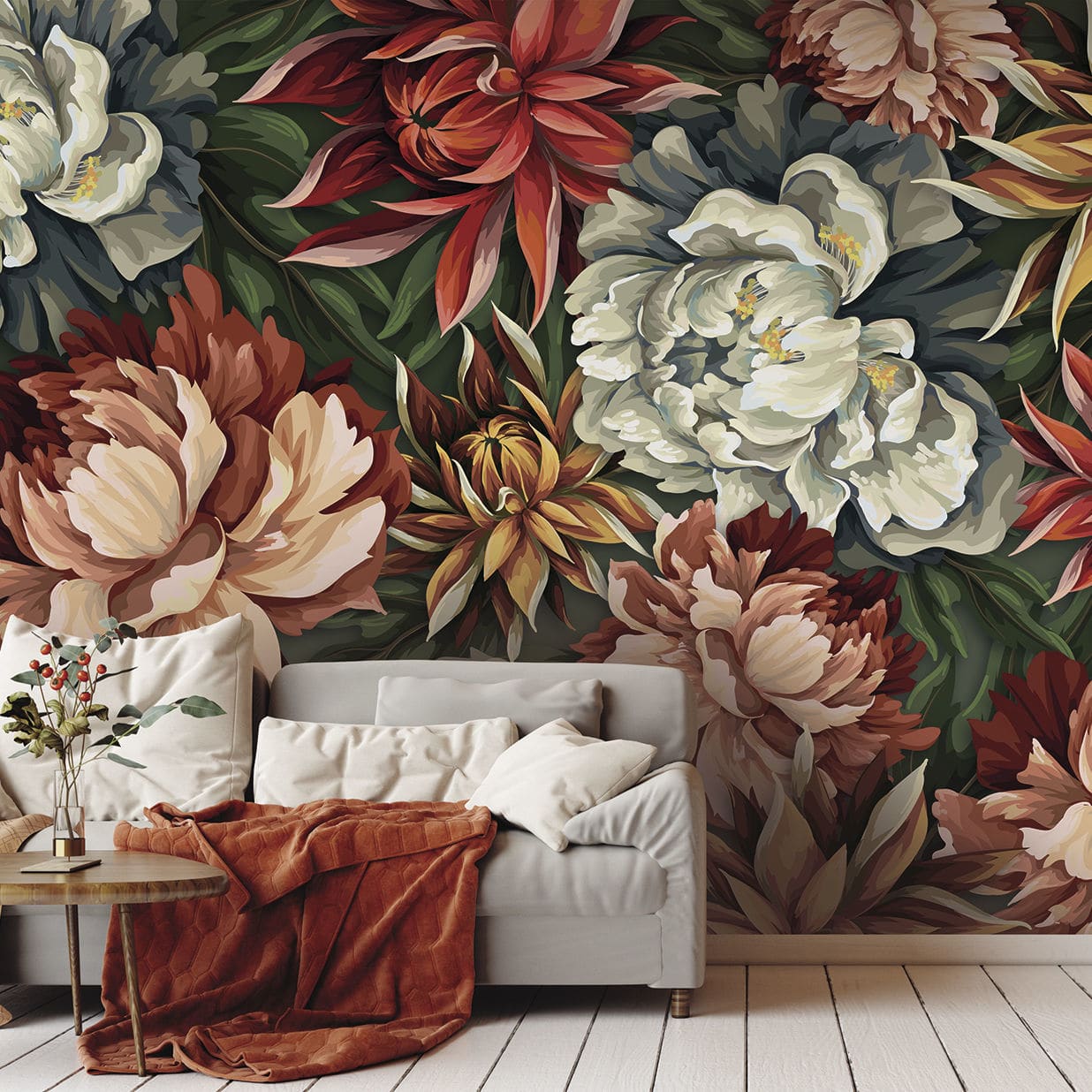 Carta Da Parati Moderna Peony Py Lgd D Cor Mural Sur Mesure