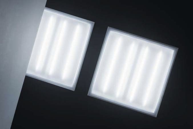Plafoniere Per Lampade Fluorescenti : Plafoniera moderna quadrata in plastica a lampada fluorescente