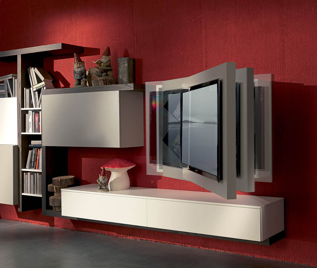 Parete attrezzata tv moderno / in legno laccato / in olmo side 3 ...