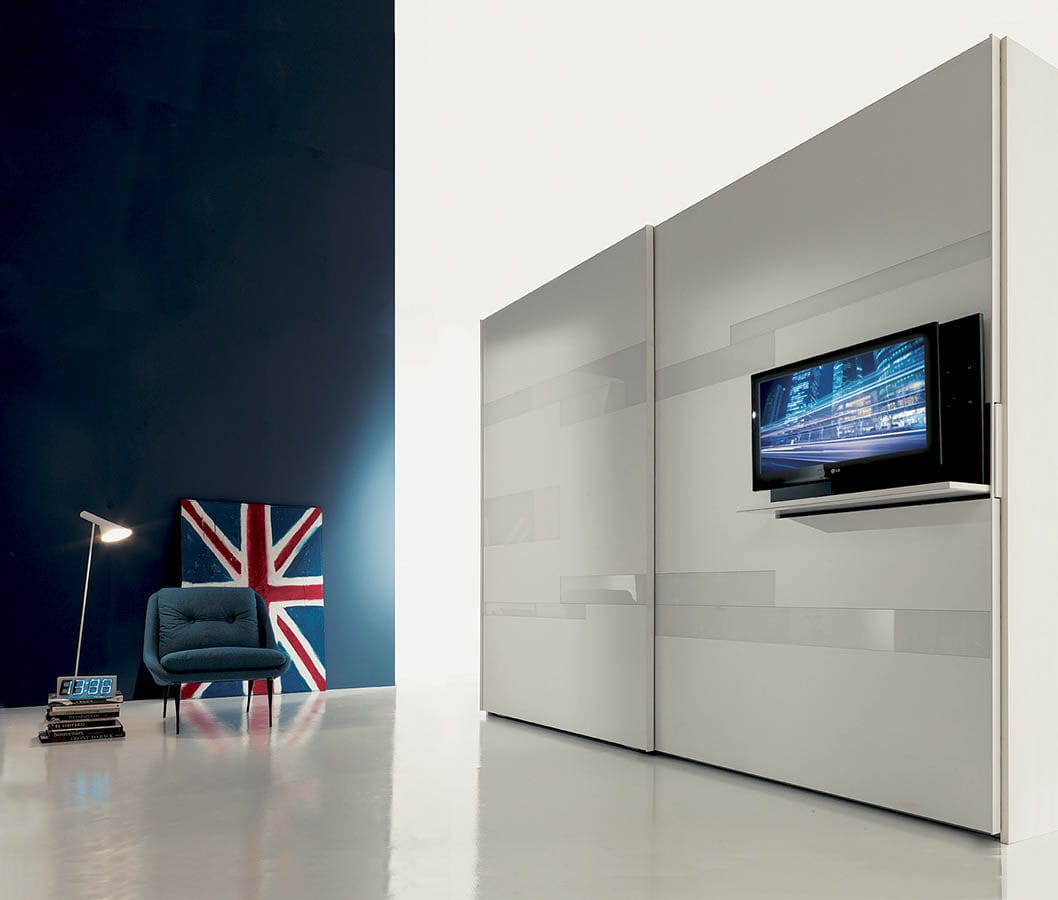 Supporto per tv da parete moderno / girevole / in legno laccato ...