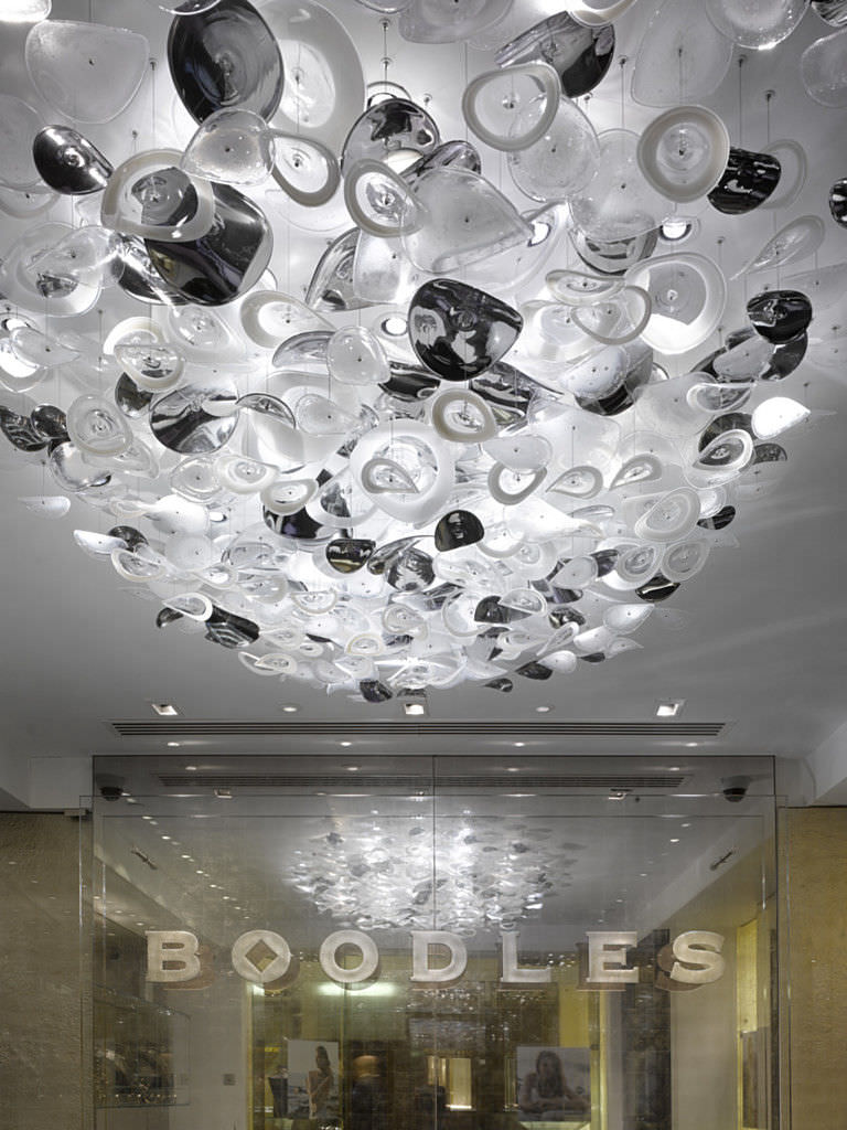 Lampadario moderno / in cristallo / in acciaio inossidabile / led ...