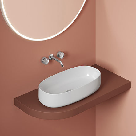 Lavabo Da Appoggio Cognac Art Ceram In Ceramica Lucido