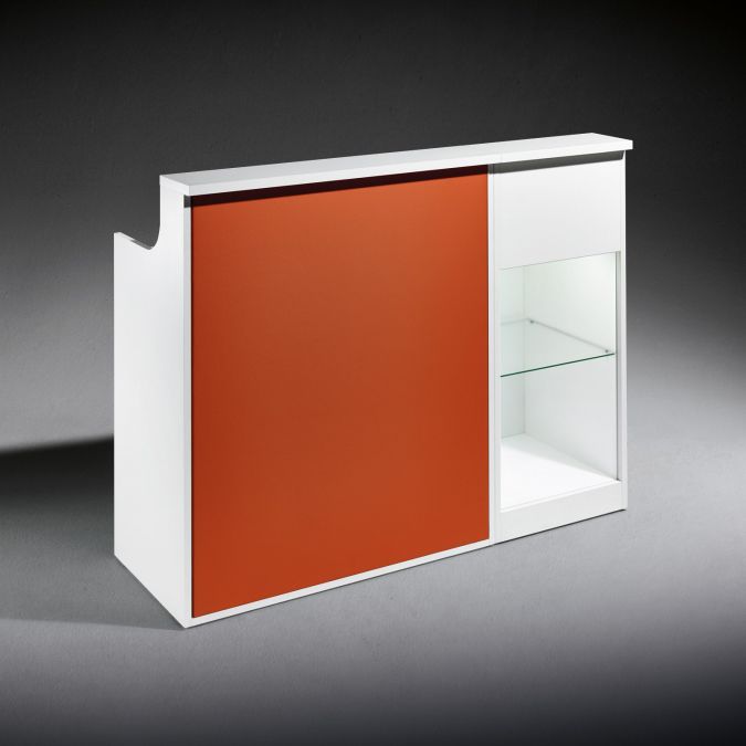 Banco reception modulare / in laminato / in pelle impact salon ... Banco reception modulare