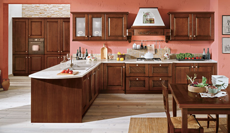 Cucina classica / in legno massiccio / in legno / con impugnature ... Foto cucine classiche legno